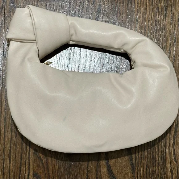 Melie Bianco Cream Alexandra Bag with Knotted Handle - Picture 2 of 4